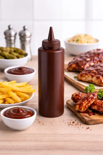 İstanbul Horeca Sosluk Sıkma Şişesi 750 ML BPA Free Barbekü/Çikolata Sos Şişesi Endüstriyel Kullanım ürün görseli 1