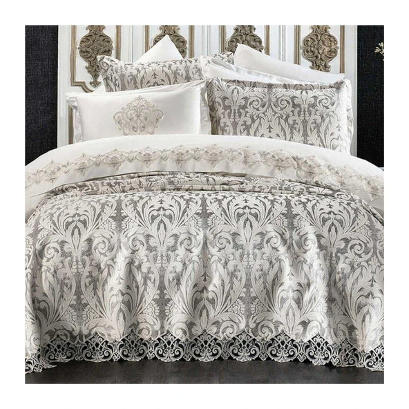 Zebra Casa Astor Damask Pike Seti Bej Çift Kişilik ürün görseli 1
