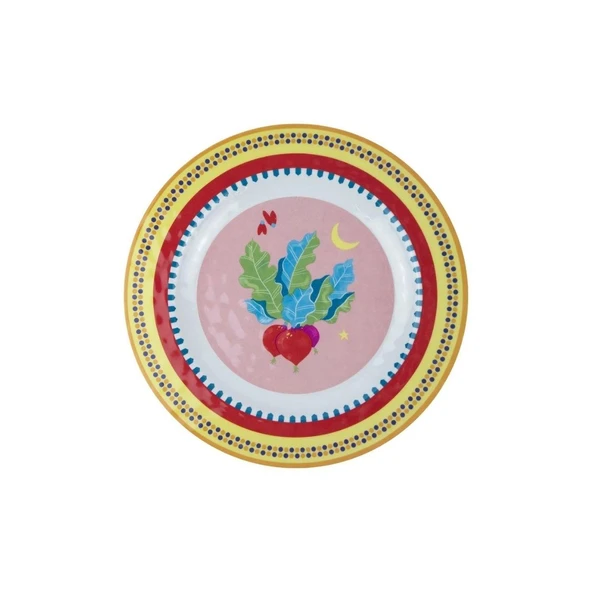 Baci Milano Mamma Mia 6lı Turp Desenli Yemek Tabağı 28cm ürün görseli 1