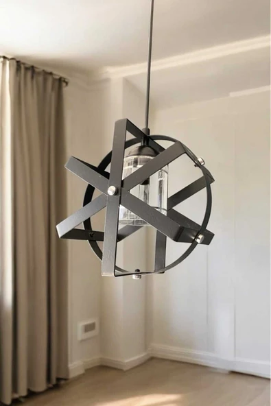 ayışığı Metal Gövde Cam Avize ürün görseli 1