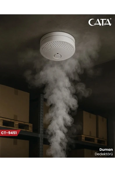 Cata Ct-9451 Duman Dedektörü Kablosuz Yangın Alarm Sensörü ( 9V Pil Dahil Değildir ) ürün görseli 1