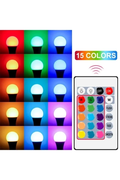 Cata Uzaktan Kumandalı Renk Değiştirebilen RGB Led Ampül ürün görseli 1