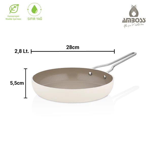 Amboss Sera Nova Doğal Seramik Tava 28 cm 2,8 Litre Latte ürün görseli 1