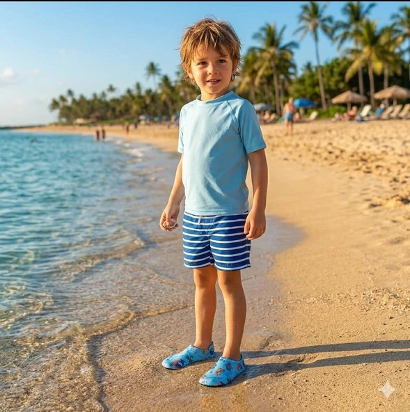 Cg Kids Kaydırmaz Deniz Ayakkabısı - Kaydırmaz Tabanlı Havuz & Plaj Ayakkabısı Erkek Çocuk ürün görseli 1