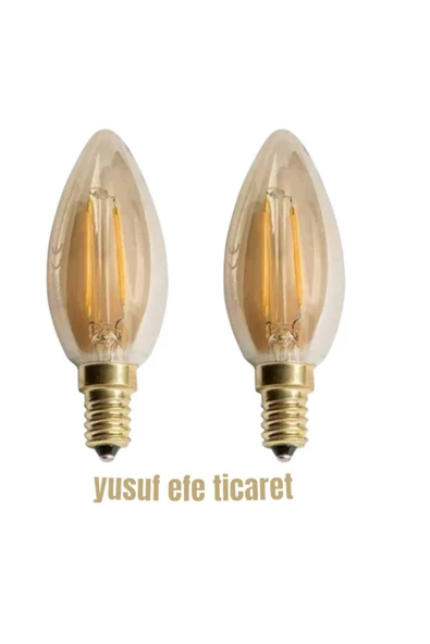 Cata CT-4280 Amber Renk Rustik Ampul E14 4w Led Ampül 4 Watt 220 V (2 ADET) ürün görseli 1