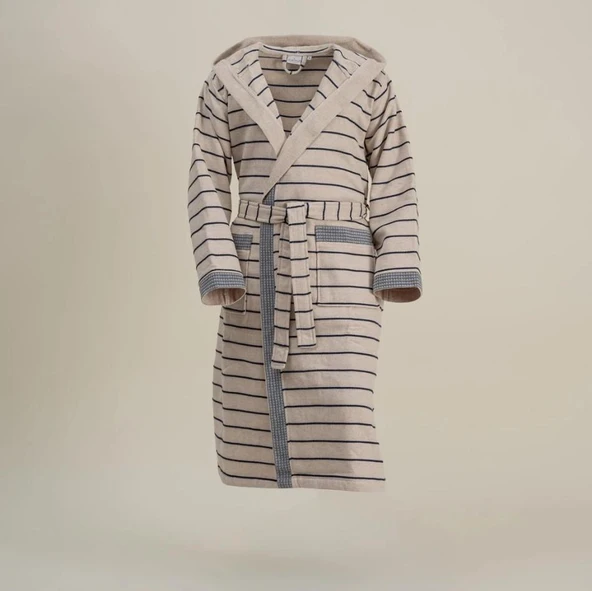 Ecocotton Arden Erkek Bornoz %100 Organik Pamuk Kenevir Karışımlı Bornoz Lacivert XXL ürün görseli 1