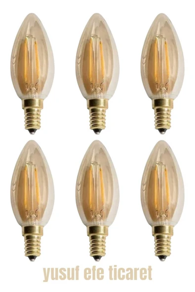 Cata CT-4280 Amber Renk Rustik Ampul E14 4w Led Ampül 4 Watt 220 V ( 6 ADET ) ürün görseli 1
