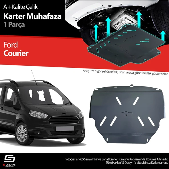 S-Dizayn Ford Courier Çelik Karter Muhafaza Koruma 2018-2023 A+ Kalite ürün görseli 1