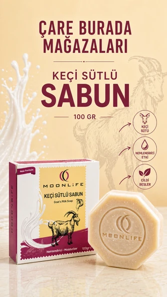 Moonlife - Keçi Sütlü Sabun 100 Gr (Nemlendirici Etkili) ürün görseli 1