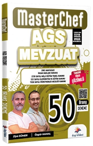 MasterChef MEB AGS Mevzuat Tamamı Video Çözümlü 50 Branş Deneme Dizgi Kitap ürün görseli 1
