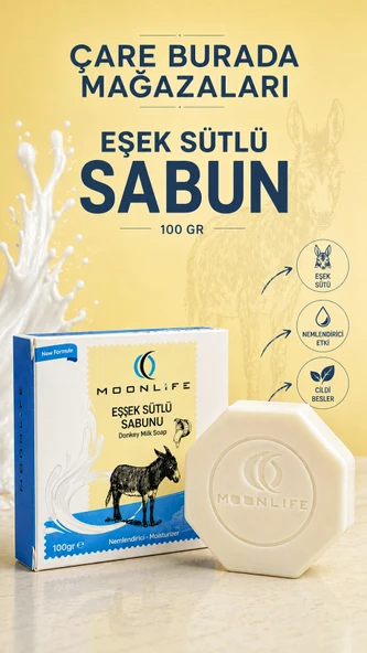 Moonlife - Eşek Sütlü Sabun 100 Gr (Nemlendirici Etkili) ürün görseli 1