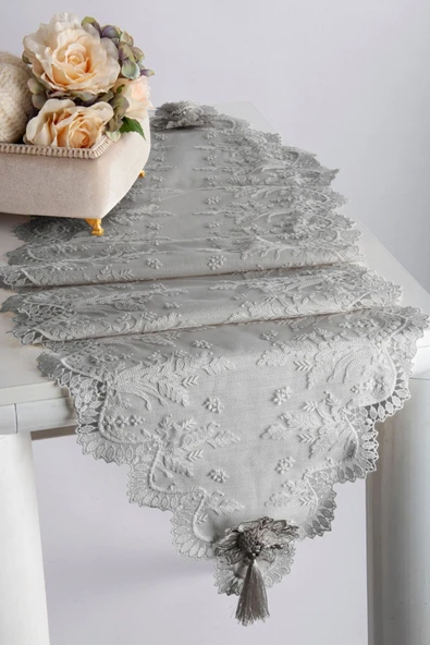 Nazik Home Clara Runner  40 x 140 cm-Gri ürün görseli 1