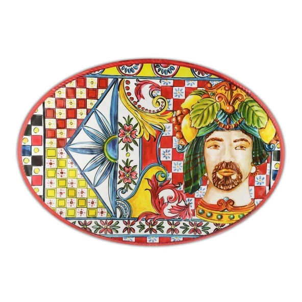 Baci Milano Sicily Melamin Oval Servis Tabağı 35,5 cm x 51 cm Turuncu ürün görseli 1