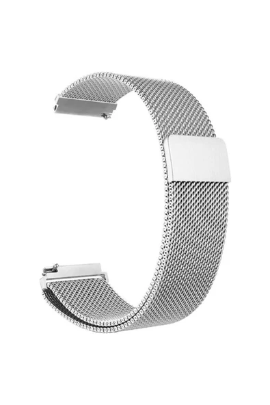 Coverzone Samsung Galaxy Watch 3 Uyumlu 45mm Kordon Hasır Metal Örgülü Gümüş ürün görseli 1