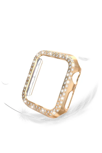 Coverzone Watch 4 44mm Ile Uyumlu Sert Çerçeve Diamond Kapak  Watch 4 44mm Koruyucu Kılıf Gold ürün görseli 1