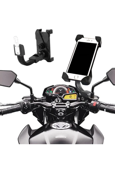 Coverzone Aynaya Montaj Motosiklet Telefon Tutucu Cvmt-01 3.5 Inch & 7 Inch Telefonlar Için Tutucu Standı ürün görseli 1
