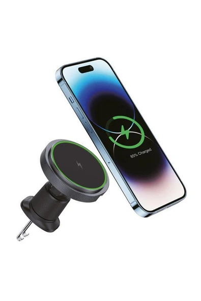 Coverzone Magnetic 15W Kablosuz Araç İçi Cep Telefonu Şarj 2in1 Telefon Tutucu ve Şarj D12 ürün görseli 1
