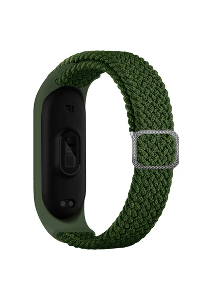 Coverzone Xiaomi Mi Band 7 Ile Uyumlu Mixed Kayış Hasır Örmeli Kordon Kayış Haki ürün görseli 1