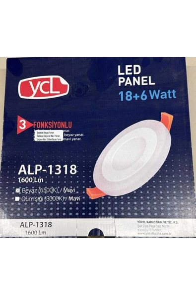YCL Alp - 1318 Çerçeve Mavi Göbek Beyaz Renk Led Spot Sıva Altı ürün görseli 1