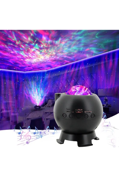 Coverzone Galaksi Gökyüzü ve Yıldızları Yansıtan Gece Lambası Bluetooth Bağlantı Hoparlör Özellikli LED CH-M25 ürün görseli 1