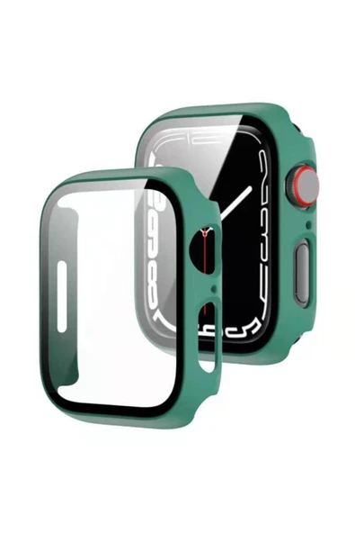 Coverzone Uyumlu Watch 7 Uyumlu 45mm Için Tpu Çerçeveli Ekran Koruyuculu Ön Çerçeve Kılıf Yeşil ürün görseli 1