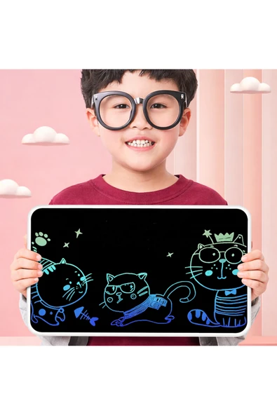 Coverzone Yazı Tableti 21 inç LCD Çift Taraflı Çizim Karalama Tahtası Eğitim Öğrenme Aracı 46x30cm | XLB-21 ürün görseli 1