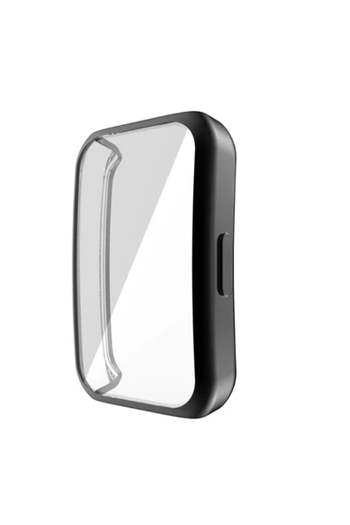 Coverzone Huawei Watch Honor Band 7 ile uyumlu Şeffaf Tam Kapatan Çerceve PC Kasa Koruma Gard Çerçeve Siyah ürün görseli 1