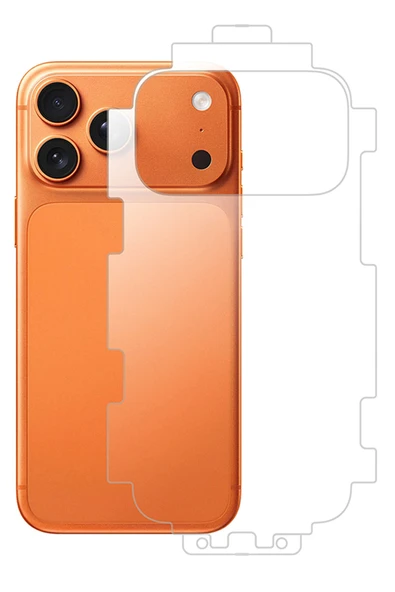 Coverzone İPhone 17 Pro İle Uyumlu Yüksek Kalite Full Kaplayan Arka Kasa Jelatin Ekran Koruyucu Şeffaf-Cum ürün görseli 1