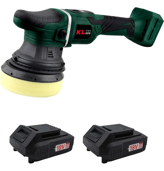 KL Pro KLPS18B-20 18V/2.0AH Li-Ion Çift Akülü Kömürsüz 125MM Profesyonel Polisaj Makinesi ürün görseli 1