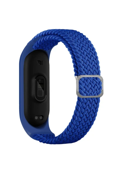 Coverzone Xiaomi Mi Band 7 Ile Uyumlu Mixed Kayış Hasır Örmeli Kordon Kayış Lacivert ürün görseli 1