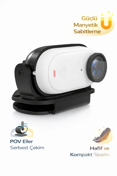 Coverzone Manyetik POV Aksiyon Kamera Tutucu Şapka Kemer Askılı Insta360 GO 3 GO 3S Uyumlu | LC90 ürün görseli 1
