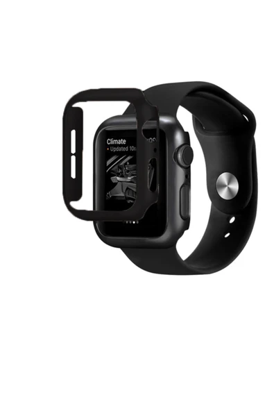 Coverzone Watch 7 Uyumlu 41mm Için Tpu Çerçeveli Ekran Koruyuculu Ön Çerçeve Kılıf Siyah ürün görseli 1