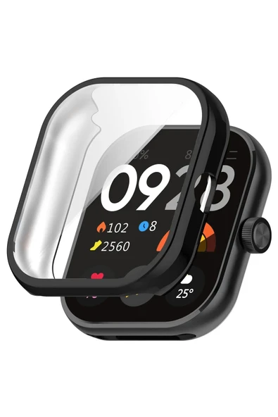 Coverzone Xiaomi Redmi Watch 4 ile uyumlu Silikon 360 Tam Kapatan Çerceve PC Kasa Koruma Silikon Çerçeve ürün görseli 1