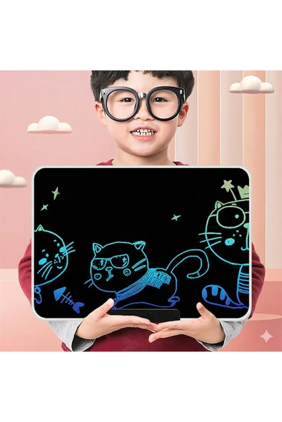 Coverzone Yazı Tableti XL 24 inç LCD Çift Taraflı Çizim Karalama Tahtası Eğitim Öğrenme Aracı 47x39cm | XLB-24 ürün görseli 1