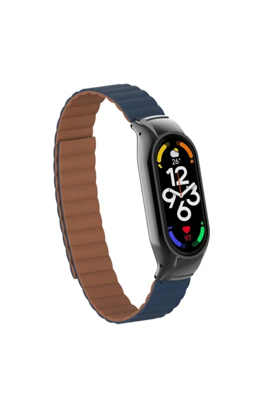 Coverzone Xiaomi Mi Band 7 Ile Uyumlu Haller Kordon Mıknatıslı Şık Tasarım Kordon Saks Mavi ürün görseli 1