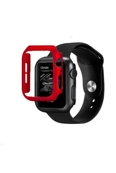 Coverzone Watch 7 Uyumlu 45mm Için Tpu Çerçeveli Ekran Koruyuculu Ön Çerçeve Kılıf Kırmızı ürün görseli 1