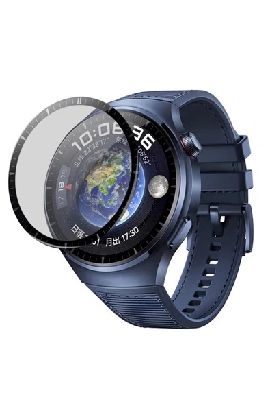 Coverzone HUAWEI Watch 4 Pro ile uyumlu Siyah Çerceve Ekran Koruma Cam Çizilmez Kabarcık Yapmayan Ekran Koruma ürün görseli 1