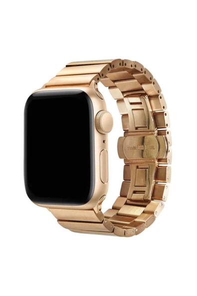 Coverzone Watch 38mm Uyumlu  Metal Arjen Katlamalı Kordon Rosegold ürün görseli 1