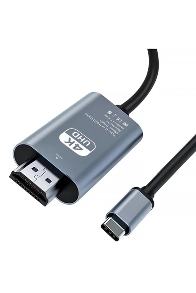Coverzone HDMI Çevirici USB C HDMI 4K 60Hz HDMI, 200cm USB C HDMI Adaptör Thunderbolt Type-C to HDMI 2 Metre ürün görseli 1