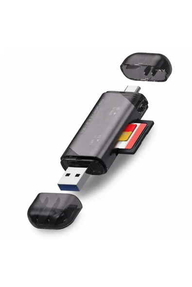 Coverzone UHS-II SD Kart Okuyucu USB-C USB 3.0 MicroSD SD Kart Desteği Dual Okuma Plug and Play | ZR1208 ürün görseli 1
