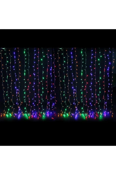 YCL YPS-113RGB 600 LEDLİ 2X3 M PERDE LED/IP44 İÇ MEKAN/30 LED*20 SAÇAK FİŞLİ ÇOK RENKLİ ürün görseli 1