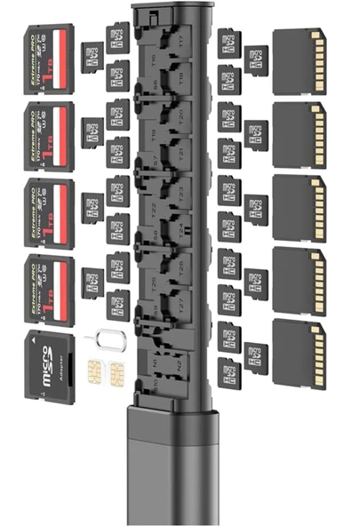 Coverzone microSD için Budi Alaşımlı Hafıza Kartı Depolama Çubuğu - Tam SD ve Nano Sim Düzenleyici DC536CB ürün görseli 1