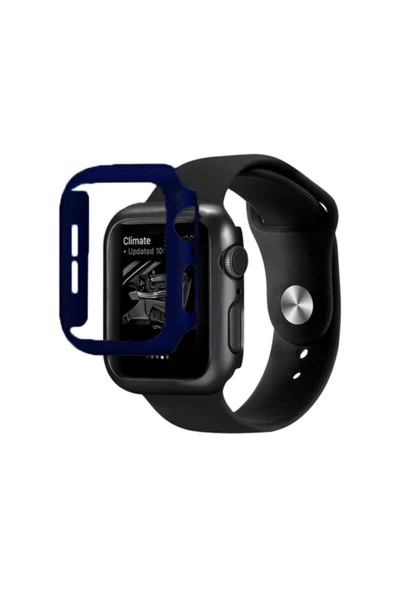 Coverzone Watch 7 Uyumlu 41mm Için Tpu Çerçeveli Ekran Koruyuculu Ön Çerçeve Kılıf Lacivert ürün görseli 1