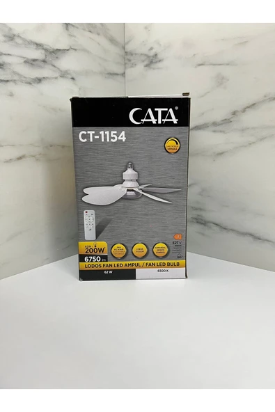 Cata CT-1154 62W Lodos Kumandalı Fan LED Ampul | Dimmerli & Çok Fonksiyonlu ürün görseli 1