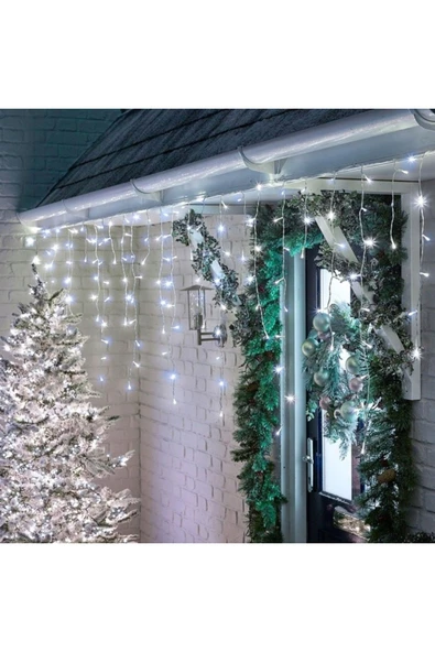 YCL YPS-125B  152 Ledli Dış Mekan 2 Metre Saçak Çakarlı Ledli Yılbaşı Süsü Beyaz Işık ürün görseli 1