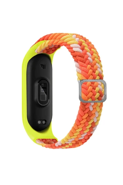 Coverzone Xiaomi Mi Band 7 Ile Uyumlu Mixed Kayış Hasır Örmeli Kordon Kayış Orange ürün görseli 1