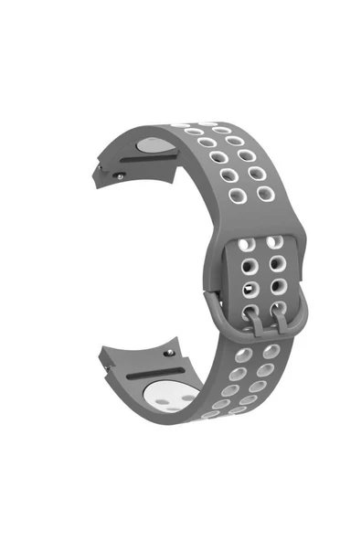 Coverzone Galaxy Watch 4 Classic Ile Uyumlu 40mm Iki Kancalı Metal Tokalı Iridescent Kordon Gri-beyaz ürün görseli 1