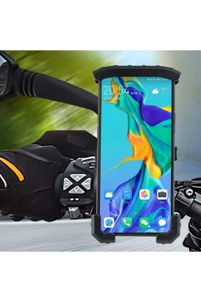 Coverzone Bisiklet Motosiklet ve Scooter için Gidon Uyumlu Telefon Tutucu 4.5-7.2 İnch Kolay Kurulum B-551-BY ürün görseli 1