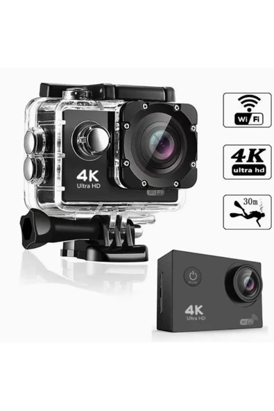 Coverzone 4K Aksiyon Kamerası H16 - 16MP, 170° Geniş Açı, 30M Su Geçirmez, WiFi, 64GB Destekli, 4K 30FPS ürün görseli 1