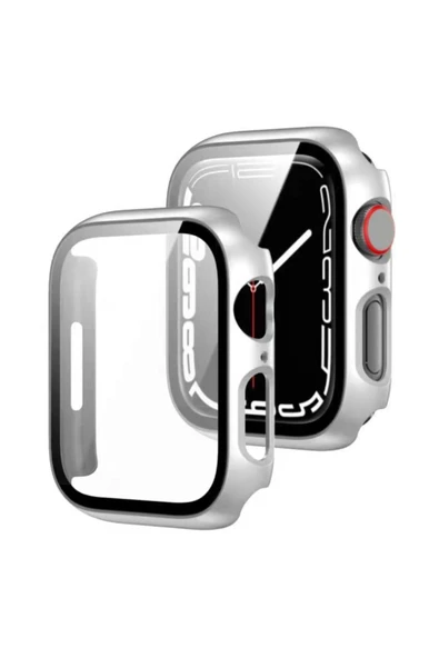 Coverzone Watch 7 Uyumlu 41mm Için Tpu Çerçeveli Ekran Koruyucu Ön Çerçeve Kılıf Gümüş ürün görseli 1